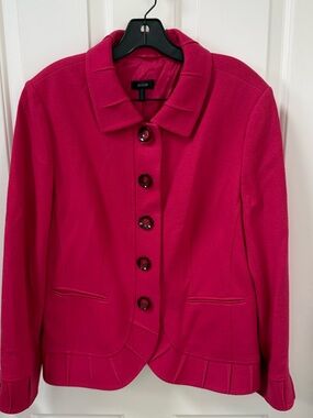 Baske Pink Wool Blend Button Front Jacket